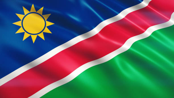 Namibia Flag 3d Render Namibia Flag (Close-up) flag of namibia stock pictures, royalty-free photos & images