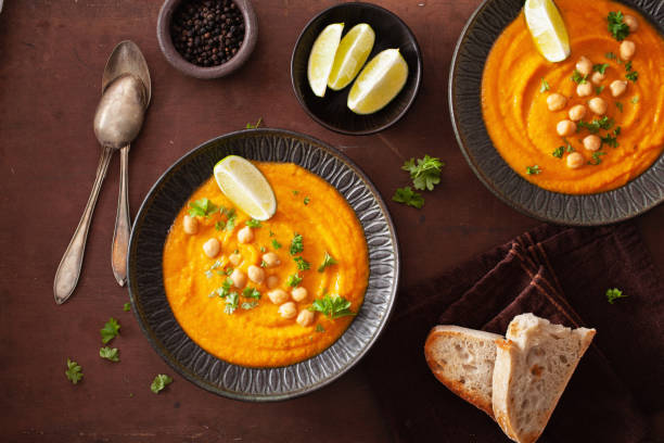istock creamy carrot chickpea soup on dark rustic background 1172547668