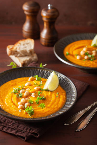 istock creamy carrot chickpea soup on dark rustic background 1172547741