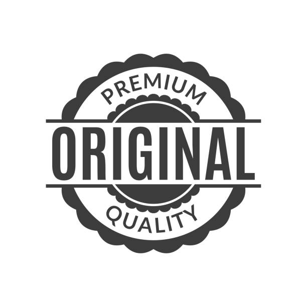 ilustrações de stock, clip art, desenhos animados e ícones de original and premium quality rubber stamp or seal. round vintage label, emblem or badge. vector illustration. - branding design marketing rubber stamp