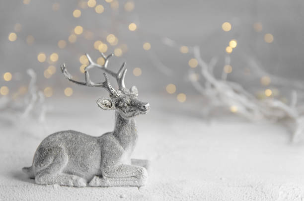 istock Christmas. New Year's eve composition silver deer 1172553494