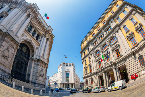 Piazza Della Scala Entrance In Milan, Italy