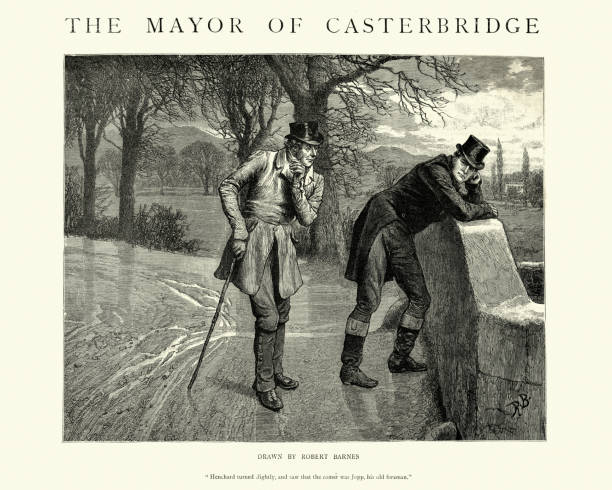 ilustraciones, imágenes clip art, dibujos animados e iconos de stock de alcalde de casterbridge, thomas hardy. henchard se volvió ligeramente - hardy