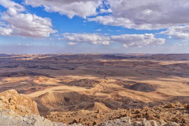 istock Makhtesh Ramon, Makhtesh Ramon, a geological feature of Israel's Negev desert. Natural sightseeing. Landscapes photo for interior 1172563652