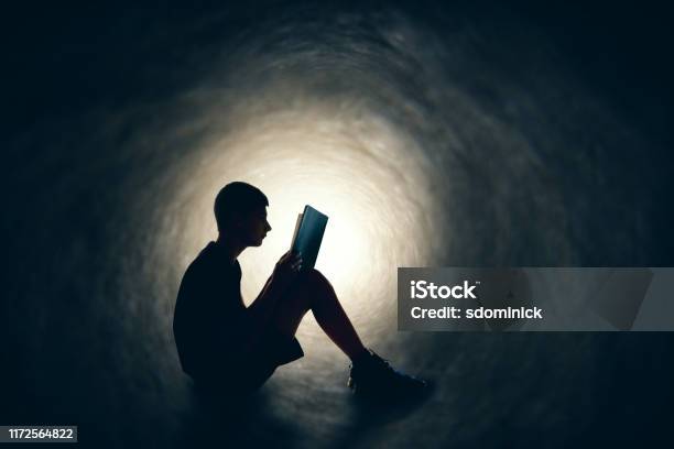Adventures In Reading Stock Photo - Download Image Now - Book, 14-15 Years, Boys