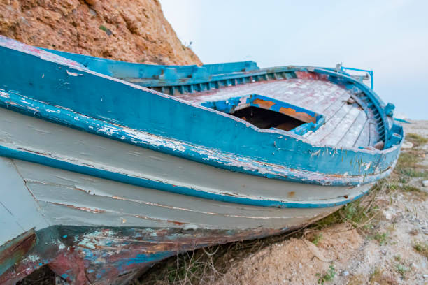 istock Abandoned wooden boat 1172570284