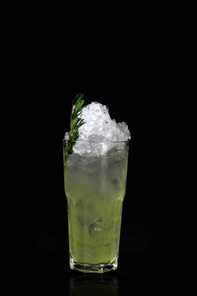 istock ALCOHOLIC DRINK WITH FRUIT COCKTEL on black background, 1172571311