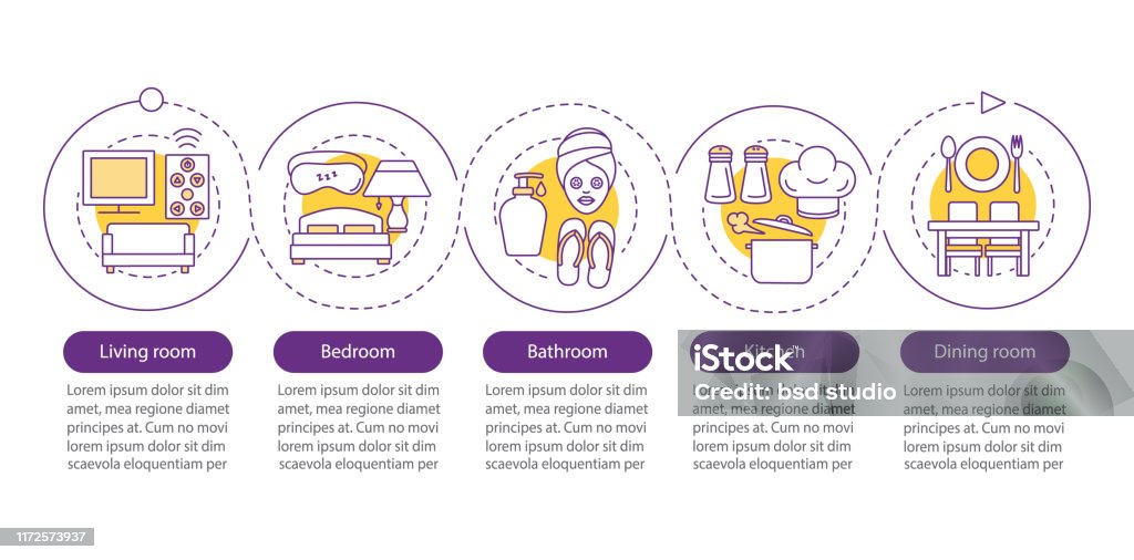Interior Design Vector Infographic Template Stock Illustration ...
