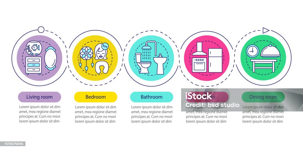 Interior Design Vector Infographic Template Stock Illustration ...