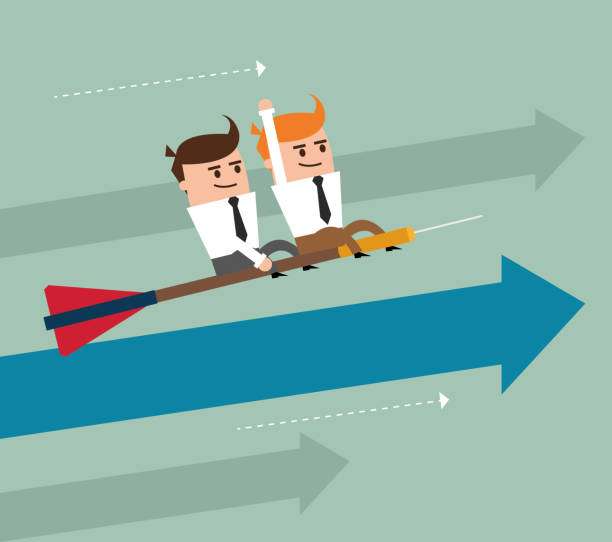istock Businessman arrow man cartoon icon. Vector graphic 1172574156