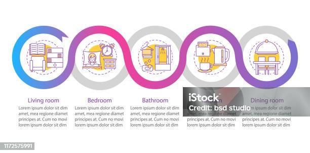 Interior Design Vector Infographic Template Stock Illustration ...