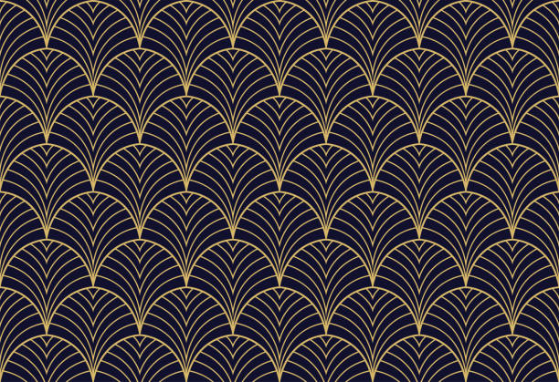 ilustrações de stock, clip art, desenhos animados e ícones de elegant art nouveau seamless pattern. abstract minimalist background. geometric art deco texture. - art déco