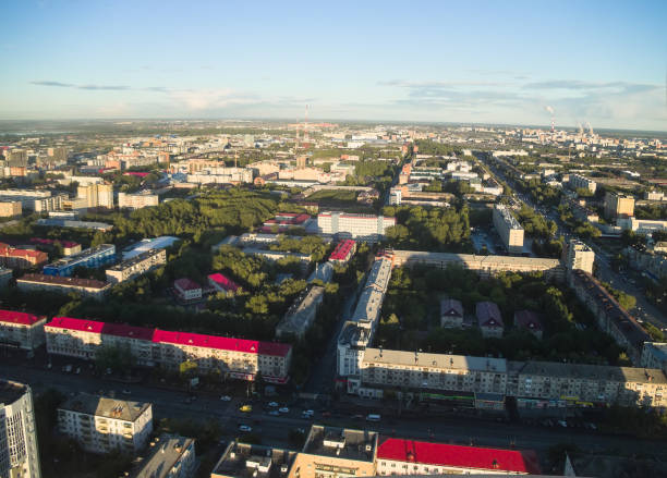 istock City view from helicopter. Tyumen. Russia 1172577351