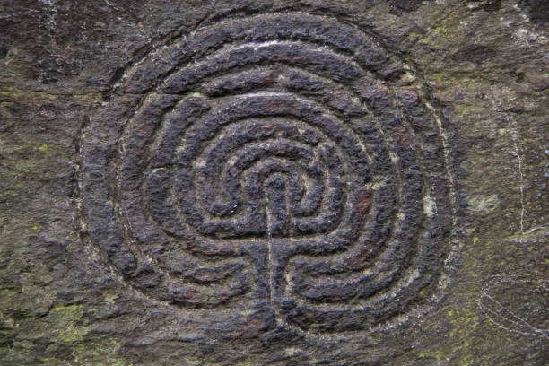 istock Ancient petroglyph in rocks near Tintagel, Cornwall 1172578969