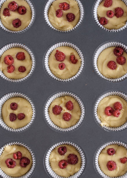 istock Delicious flavored cupcake with raspberries, white cream, and chocolate icing. 1172579105