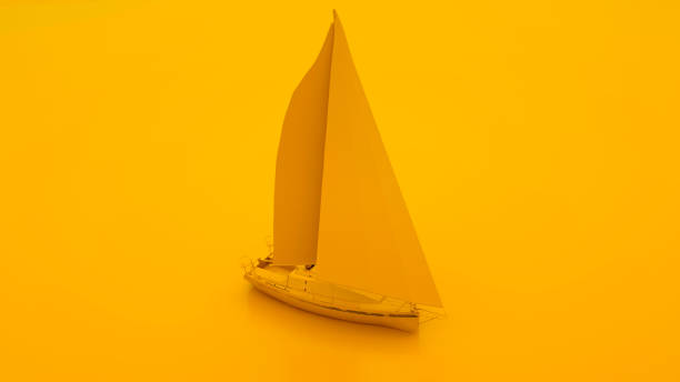 istock Sailing Yacht. Minimal idea concept. 3d illustration 1172584606