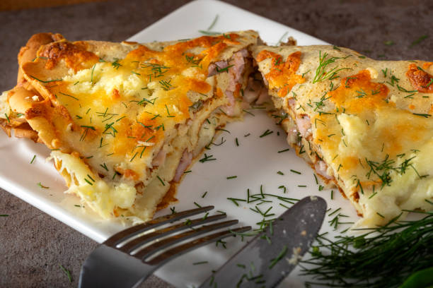 istock Creaps with ham and cheese on plate 1172586112