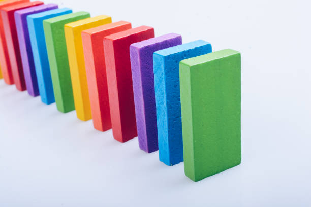 istock Colorful domino blocks on white background 1172588148