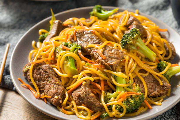 istock Homemade Beef Lo Mein Noodles 1172590636