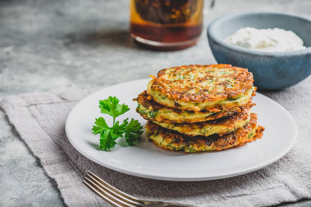 istock Zucchini parmesan pancakes with dip 1172590642