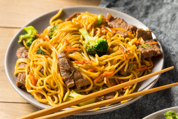 istock Homemade Beef Lo Mein Noodles 1172590724