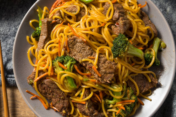 istock Homemade Beef Lo Mein Noodles 1172590774