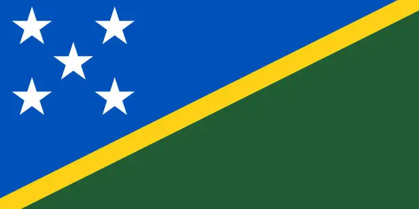 Vector illustration of Flag of the Solomon Islands vector illustration