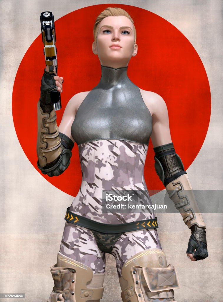 Marina soldat futuriste. - Photo de Création numérique libre de droits Marina soldat futuriste. - Photo de Création numérique libre de droits