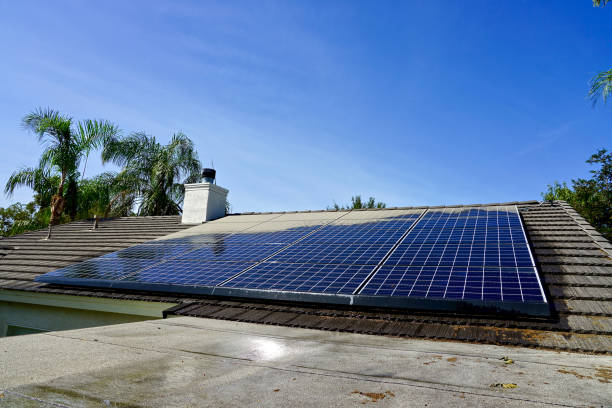 istock Water wash cleaning dust on the solar panel 1172594040