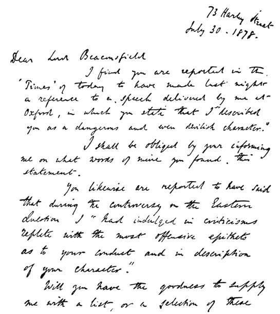 istock Letter from William Ewart Gladstone to Benjamin Disraeli - 19th Century 1172594940
