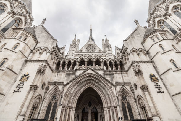 Entrance to the Royal Courts of Justice on the Strand in central london Entrance to the Royal Courts of Justice on the Strand in central london royal courts of justice stock pictures, royalty-free photos & images