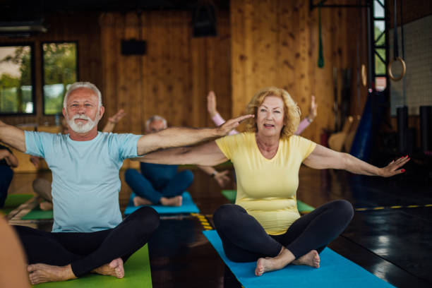 istock Healthy seniors on their yoga routine 1172601201