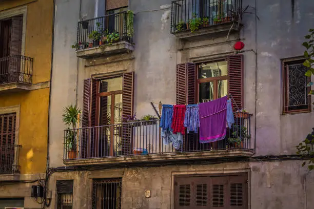 Typical Spanish balconies in El Borne - Barcelona