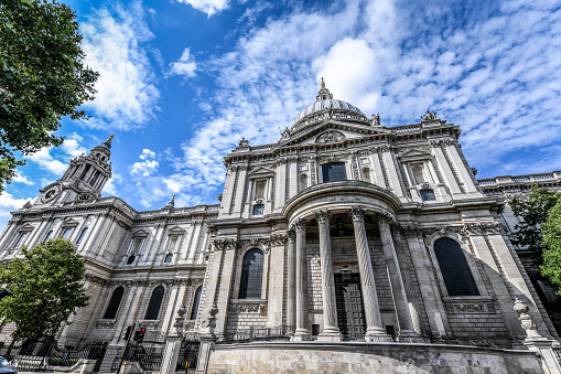 Low Angle View Of St. Paul's Cathedral In London, UK