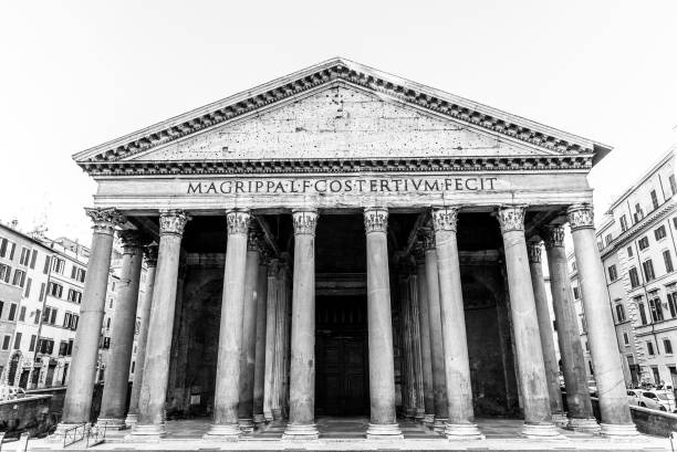 istock Pantheon in Rome, Italy. Front view of portico with classical columns 1172612469
