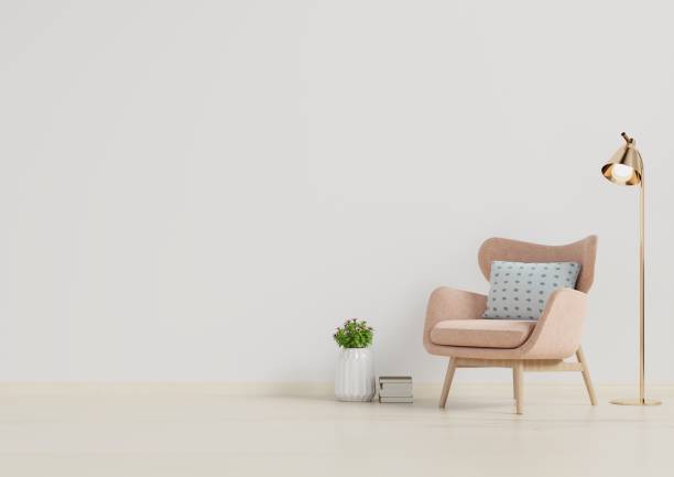 istock The interior has a armchair on empty white wall background. 1172613950