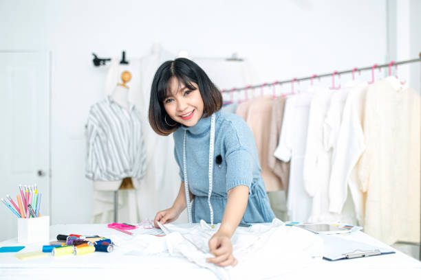 istock Fashion designer stylish creative creativity work in studio. 1172618682
