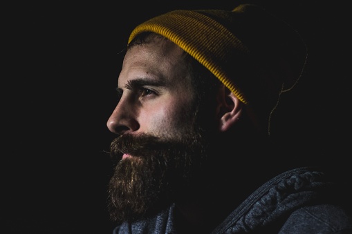 Bearded portrait taken with one light