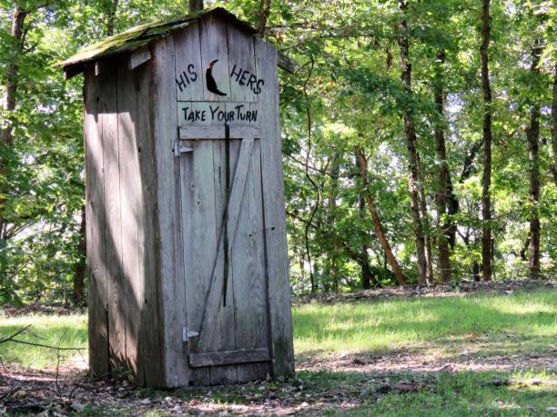 outhouse toilet in Ozarks outhouse toilet in Ozarks Outhouse stock pictures, royalty-free photos & images