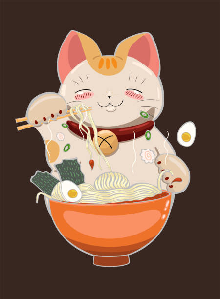 120+ Silhouette Of A Cute Anime Cats Stock Illustrations, Royalty