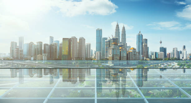 istock rooftop with city skyline 1172627126