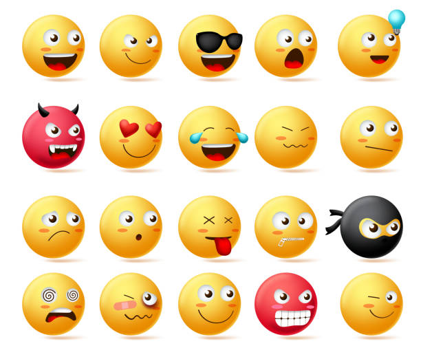 istock Smileys emoji faces vector set. Smiley emoticons with side view faces character in sad, inlove, silent, dizzy, ninja, angry and happy facial expression. 1172627272