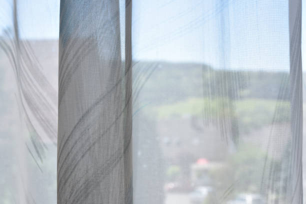 istock Translucent Curtain  in  Country Window 1172630858