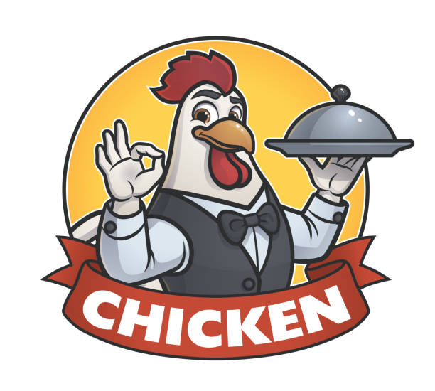 Chicken Waiters Illustration Logo Chicken Waiters Illustration Logo_Vector EPS 10 chicken thumbs up design stock illustrations