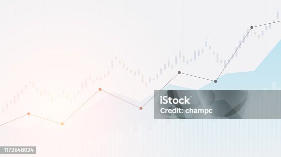 istock Abstract financial chart with uptrend line graph in stock market on white colour background 1172648024