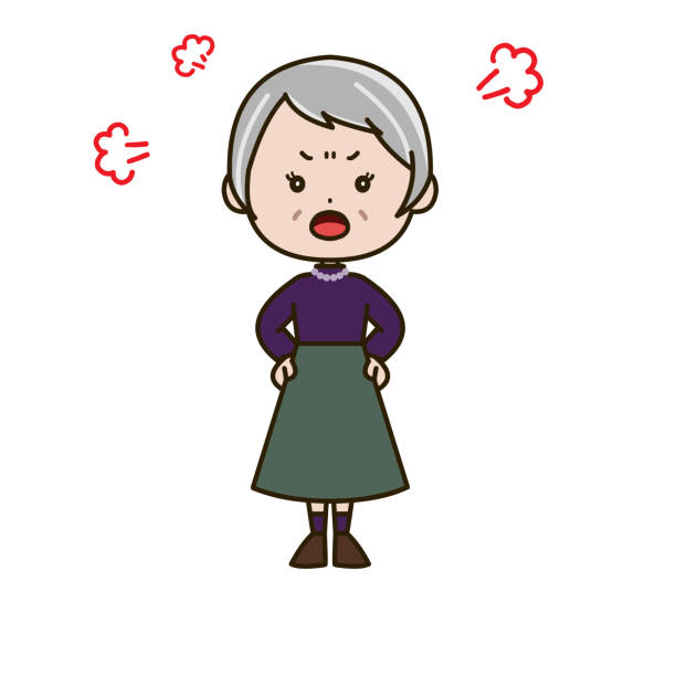 Illustration Of An Angry Senior Woman Stock Illustration - Download Image  Now - 50-59 Years, 60-69 Years, 70-79 Years - iStock