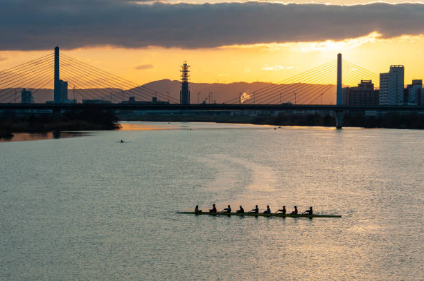 istock Rowing boat crossing the Asahi Yodo River 1172660295
