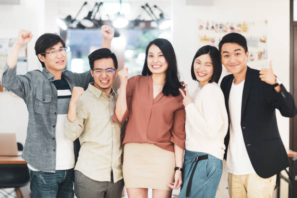 istock Five asian colleagues in the office 1172661204