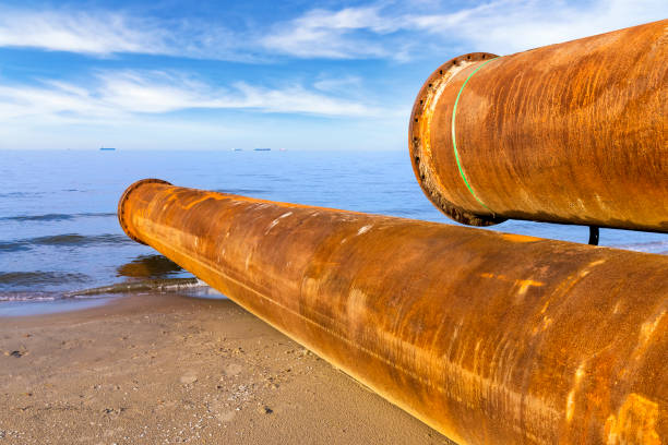istock Construction of a pipeline at the seaside 1172662348