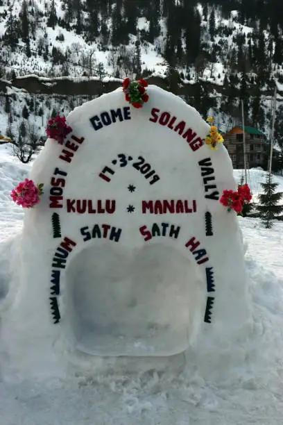 Message written on snow in heart shape